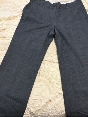 Ann Taylor Dark Gray Glen Plaid Dress Trousers